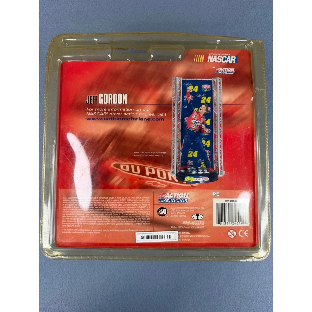 McFarlane NASCAR Action Figure Jeff Gordon 6-Inch Red Blue 2003 Series 1 DuPont‎